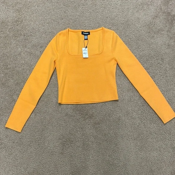 Express women cropped long sleeve shirt. Small. NWT - Picture 1 of 5